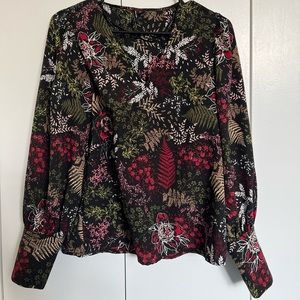 Vero Moda Wrap Blouse with Tie Waist in Dark Floral